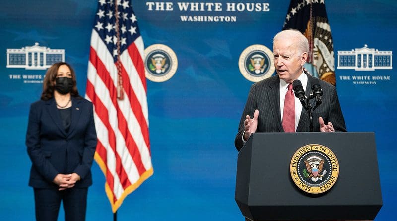 President Joe Biden, joined by Vice President Kamala Harris. (Official White House Photo by Adam Schultz)
