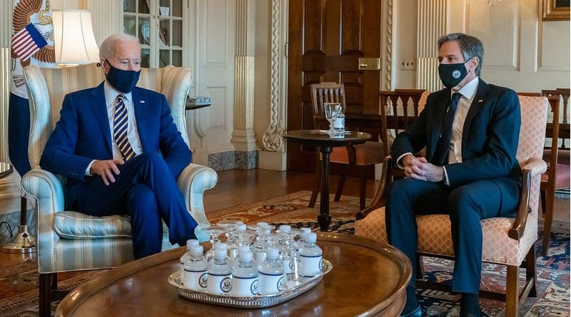 Secretary of State Antony J. Blinken meets with President Joseph R. Biden, Jr. [State Department Photo by Ron Przysucha/ Public Domain]