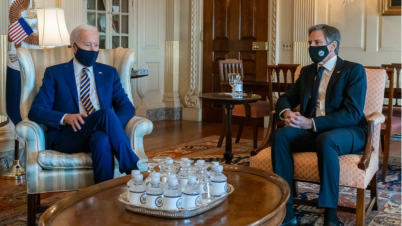 Secretary of State Antony J. Blinken meets with President Joseph R. Biden, Jr. [State Department Photo by Ron Przysucha/ Public Domain]