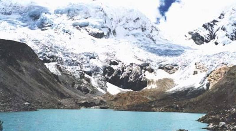 Lake Palcacocha last burst its banks in 1941, killing at least 1,800 people in the city of Huaraz. Known as one of the world's most dangerous lakes, its water level has risen in recent years with the shrinking of Palcaraju Glacier, which lies directly to the north. CREDIT Georg Kaser/Wikimedia
