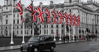 united kingdom london flag taxi