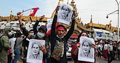 Protestors in Myanmar. Photo Credit: Fars News Agency