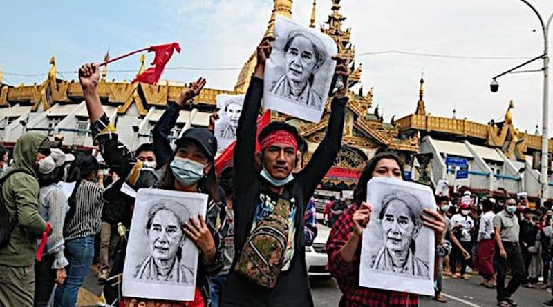 Protestors in Myanmar. Photo Credit: Fars News Agency