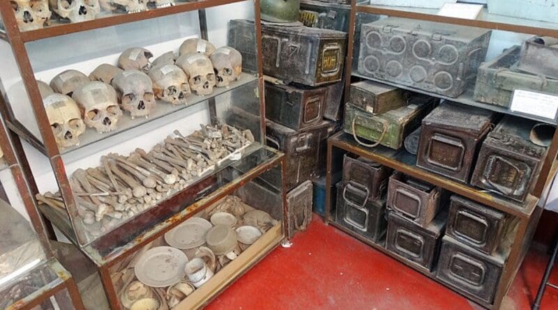 Human remains and war materiel from the 1971 genocide at the Liberation War Museum, Dhaka, Bangladesh. Photo Credit: Adam Jones, Wikipedia Commons