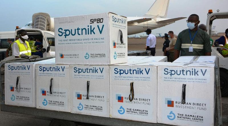Russian Aluminium (RusAl) delivers to Guinea a shipment of the Sputnik V vaccine. Photo Credit: RusAl