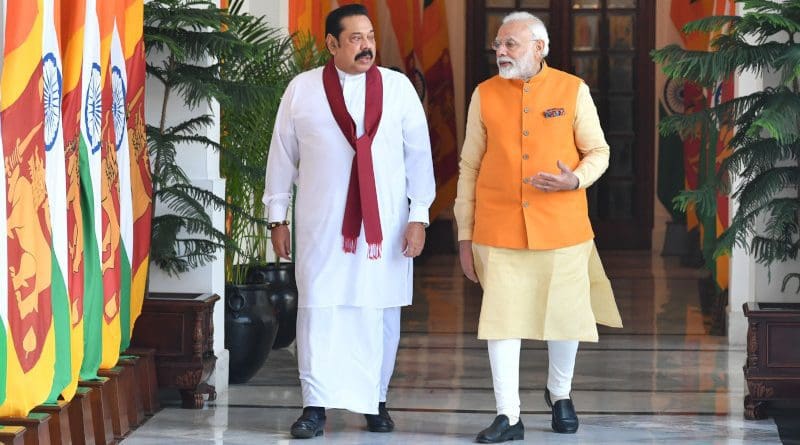 File photo of The Prime Minister, Shri Narendra Modi with the Prime Minister of the Democratic Socialist Republic of Sri Lanka, Mr. Mahinda Rajapaksa. Photo Credit: PM India