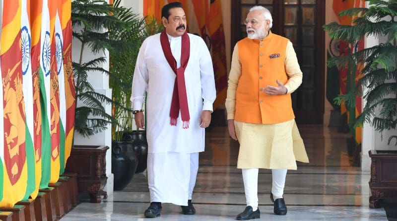 File photo of The Prime Minister, Shri Narendra Modi with the Prime Minister of the Democratic Socialist Republic of Sri Lanka, Mr. Mahinda Rajapaksa. Photo Credit: PM India