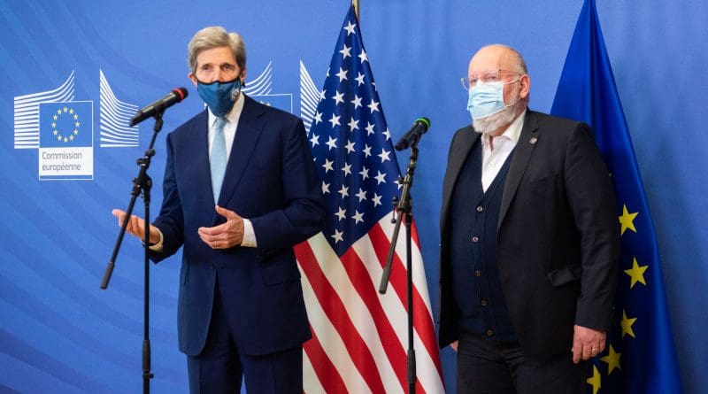 US climate envoy John Kerry with EU Vice President Frans Timmermans. Photo Credit: State Dept, Twitter