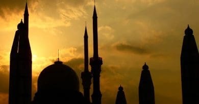 Buildings Mosque Sunset Silhouette