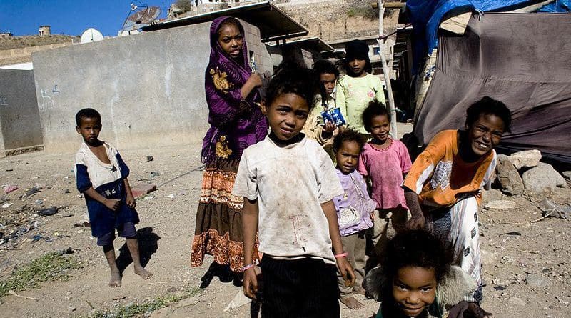 Children in an Akhdam neighborhood, Taizz, Yemen. Photo Credit: Mathieu Génon, justdia.org, Wikipedia Commons