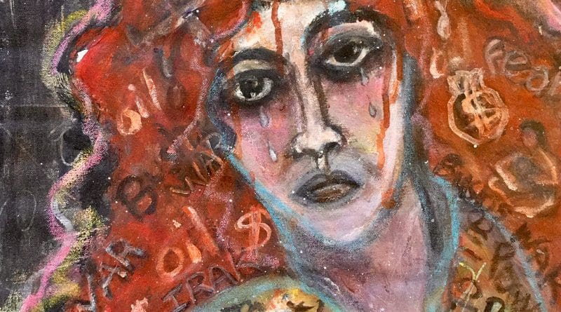 Detail of "Bush's War' illustration courtesy of Sallie Latch