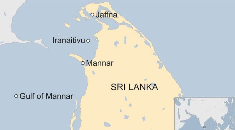 Location of Sri Lanka's Iranaitivu Island
