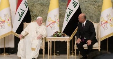 Pope Francis with Iraq's President Barham Salih. Photo Credit: Vatican