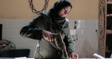 Woman Hijab Worker Factory Worker Drill Drilling