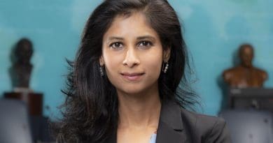 Chief Economist Gita Gopinath. Photo Credit: IMF