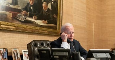 US President Joe Biden talks on the phone. (Official White House Photo by Adam Schultz)