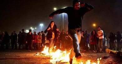 File photo of Chaharshanbe Soori celebration in Tehran, Iran. Photo Credit: Tasnim News Agency