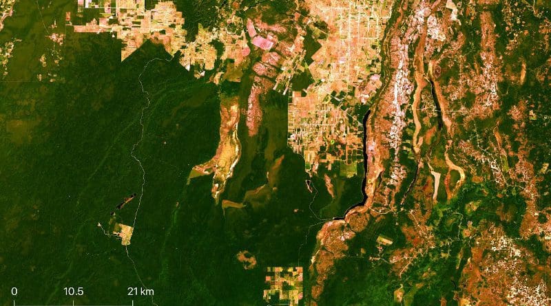 Researchers used satellite images from NASA's Landsat archive to quantify land-use and land-cover (LULC) changes that occurred in Belize's Orange Walk District since the 1980s. CREDIT Image from the Landsat 8 archive, NASA/USGS.
