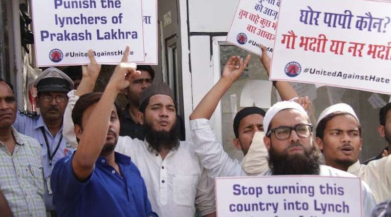 Protesters rally in New Delhi in April 2019 to condemn a mob lynching in Jharkhand. (Photo: Bijay Kumar Minj)