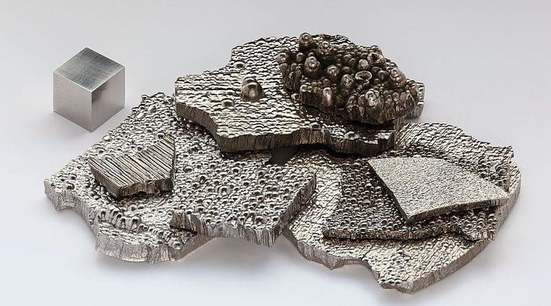 Cobalt chips. Photo Credit: Alchemist-hp, Wikipedia Commons