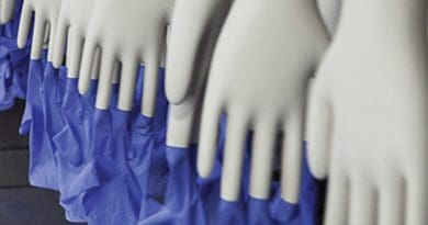 Manufacturing rubber gloves. Photo Credit: Margma
