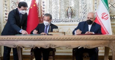 China's Foreign Minister Wang Yi and Iran's Foreign Minister Mohammad Javad Zarif sign strategic agreements. Photo Credit: Mehr News Agency