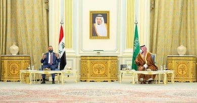 Saudi Arabia’s Crown Prince Mohammed bin Salman and Iraqi Prime Minister Mustafa Al-Kadhimi. (SPA)