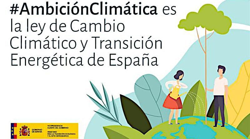 Spanish government poster supporting the Climate Change and Energy Transition Act