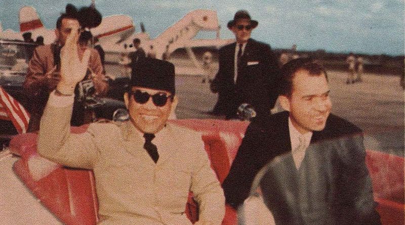 Indonesia's Sukarno and US President Richard Nixon in 1956. Photo Credit: Published by the United States Information Service, Wikipedia Commons