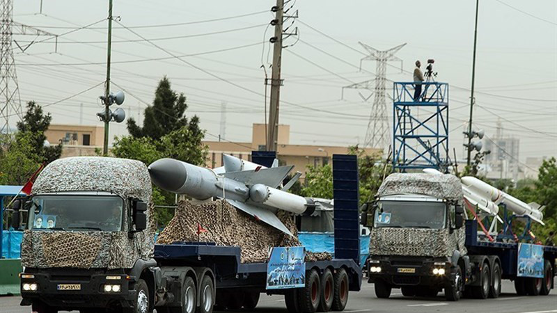 Iranian missiles on display in military parade. Photo Credit: Tasnim News Agency