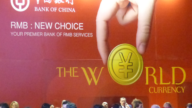 Renminbi (yuan) promotion at the China-CEEC 2017 summit. Photo Credit: Elekes Andor, Wikipedia Commons promotion at the China-CEEC 2017 summit