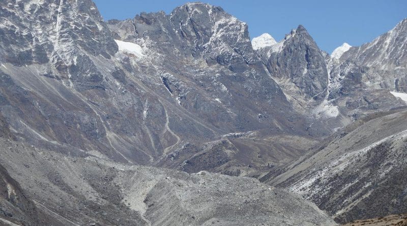 A rock glacier in the Khumbu Valley, Nepal. CREDIT Stephan Harrison