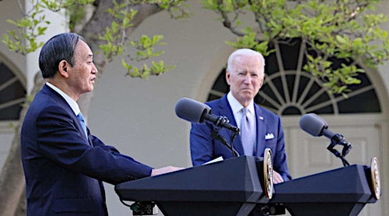 Japan's Prime Minister Yoshihide Suga and US President Joe Biden. Photo Credit: Japan PM Office