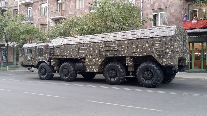 File photo of an Iskander missile of the Armenian army during a military parade in Yerevan. Photo Credit: Jonj7490, Wikipedia Commons