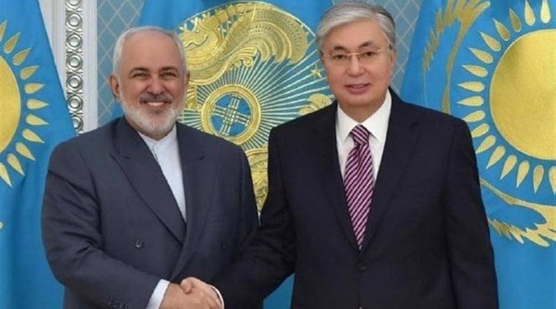 Foreign Minister of Iran Mohammad Javad Zarif with President of Kazakhstan Kassym-Jomart Tokayev. Photo Credit: Tasnim News Agency
