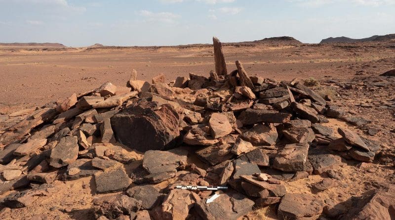 This burial site in a badlands area of AlUla in north-west Saudi Arabia is currently rare for Neolithic-Chalcolithic Arabia in being built above-ground and meant to be visually prominent. CREDIT Royal Commission of Al-Ula