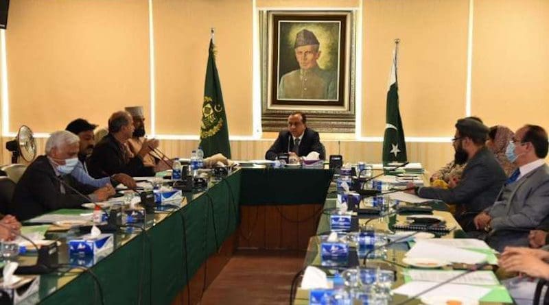 Chairman Chela Ram Kewlani presides at the eighth monthly meeting of the National Commission for Minorities in Islamabad in February. (Photo supplied)