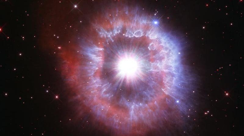 In celebration of the 31st anniversary of the launching of NASA's Hubble Space Telescope, astronomers aimed the renowned observatory at a brilliant "celebrity star," one of the brightest stars seen in our galaxy, surrounded by a glowing halo of gas and dust. CREDIT NASA, ESA, STScI