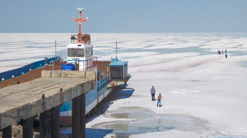 Iran's Lake Urmia -- a sister to Utah's Great Salt Lake -- has lost nearly 95 percent of its volume in the span of two decades. CREDIT Somayeh Sima