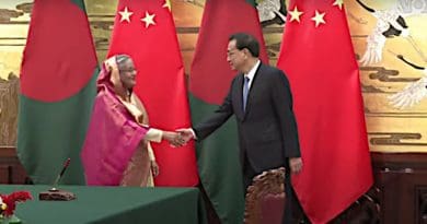 Bangladesh PM Sheikh Hasina and China PM Li Keqiang in Beijing, China. Photo Credit: VOA video screenshot