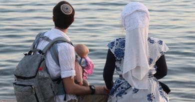 Family Israel Eilat Seafront Man Woman Child Baby