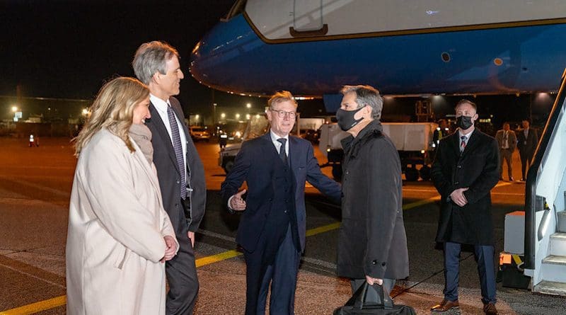 Secretary of State Antony J. Blinken arrives in Copenhagen, Denmark, on May 16, 2021. [State Department photo by Ron Przysucha/ Public Domain]