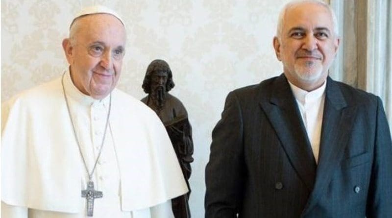 Pope Francis with Iranian Foreign Minister Mohammad Javad Zarif. Photo Credit: Tasnim News Agency