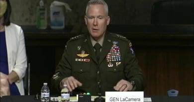 Army Gen. Paul J. LaCamera testifies at a Senate Armed Services Committee hearing. Photo Credit: DoD video screenshot
