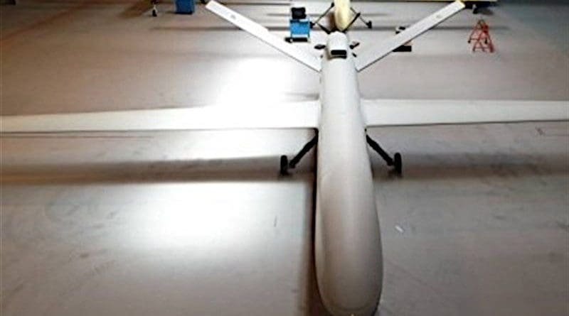 A wide-body and heavy Unmanned Aerial Vehicle (UAV) "Gaza" drone. Photo Credit: Tasnim News Agency