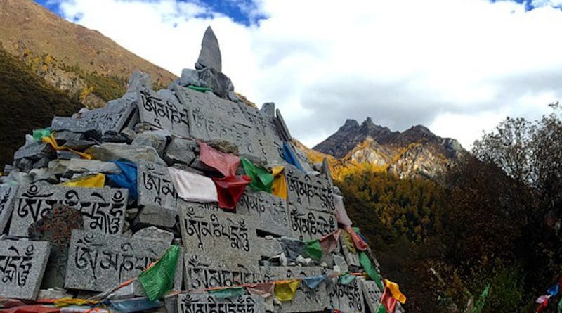 Tibet Aden Blue Sky Autumn Views The Scenery Forest