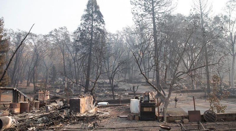 In 2018, the Camp Fire ripped through the town of Paradise, California at an unprecedented rate. Much of the town was destroyed in the tragedy. CREDIT The White House via Wikicommons