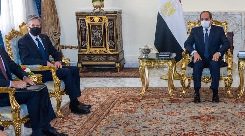 US Secretary of State Antony Blinken meets with Egypt's President Abdel Fattah al-Sisi at the Heliopolis Presidential Palace. Photo Credit: US State Department