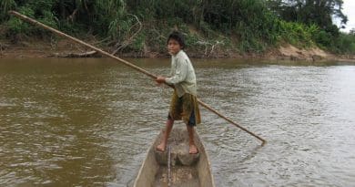 A Tsimane child in a canoe CREDIT Chapman University