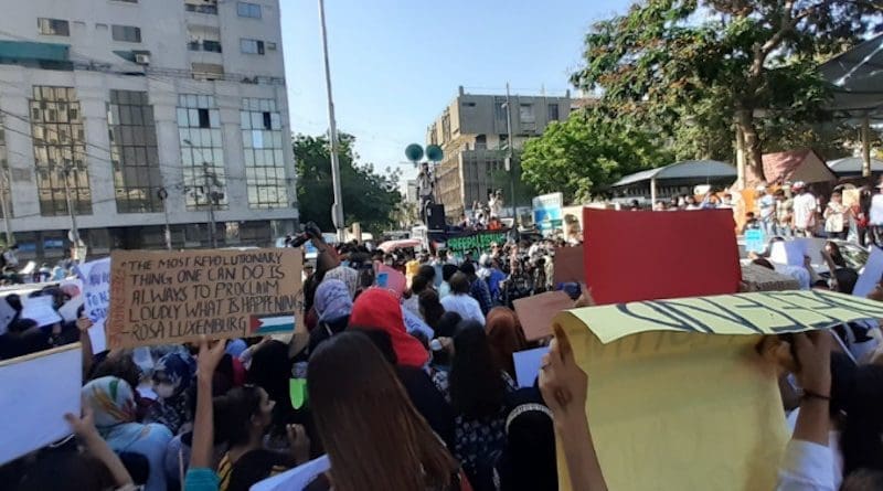 Pro-Palestine protest in Pakistan. (Photo: via Karachi Union of Journalists)